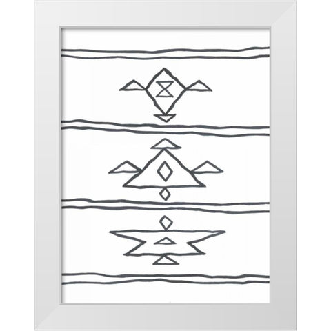 Angular Tapestry 4 White Modern Wood Framed Art Print by Prime, Marcus