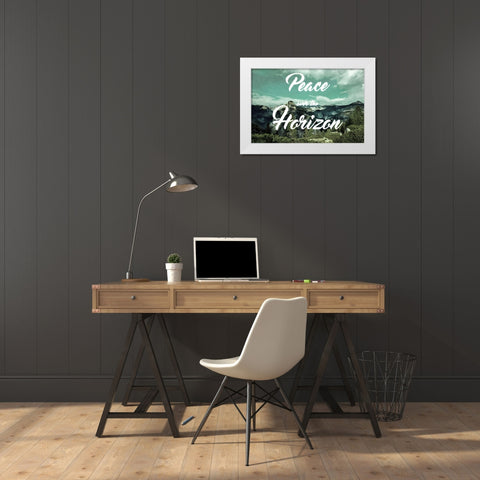Peaceful Horizon White Modern Wood Framed Art Print by Prime, Marcus