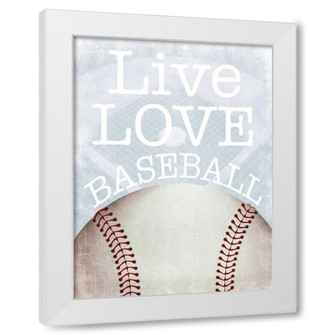 Baseball Love White Modern Wood Framed Art Print by Prime, Marcus