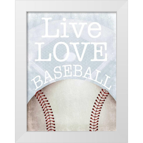 Baseball Love White Modern Wood Framed Art Print by Prime, Marcus