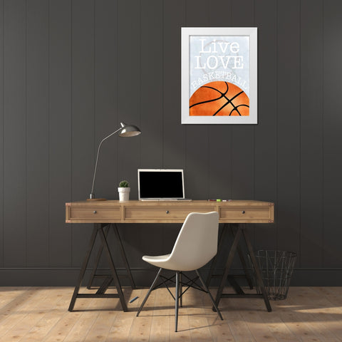 Basketball Love White Modern Wood Framed Art Print by Prime, Marcus