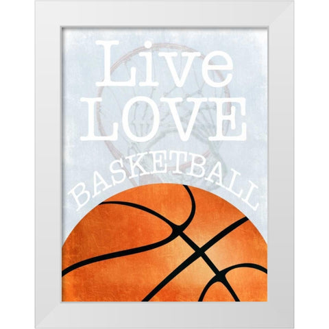 Basketball Love White Modern Wood Framed Art Print by Prime, Marcus