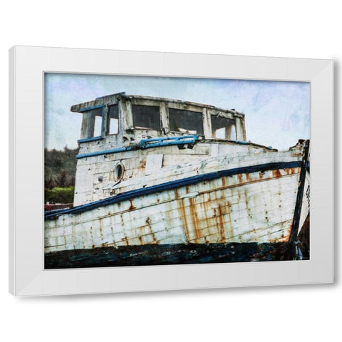Gone Fishing White Modern Wood Framed Art Print by Prime, Marcus