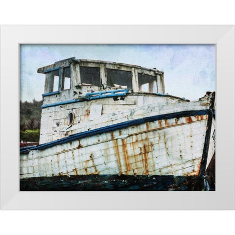 Gone Fishing White Modern Wood Framed Art Print by Prime, Marcus