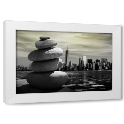 Stonely Gaze White Modern Wood Framed Art Print by Prime, Marcus
