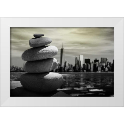 Stonely Gaze White Modern Wood Framed Art Print by Prime, Marcus