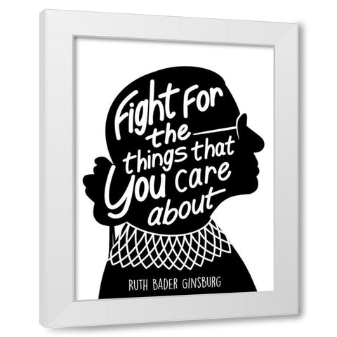 Caring Fight White Modern Wood Framed Art Print by Prime, Marcus