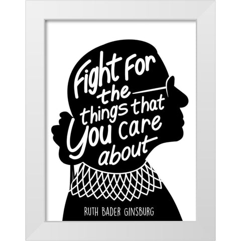 Caring Fight White Modern Wood Framed Art Print by Prime, Marcus