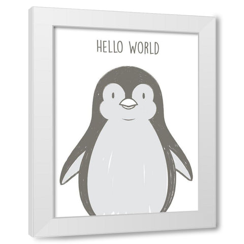 Hello World White Modern Wood Framed Art Print by Prime, Marcus