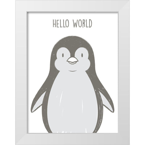 Hello World White Modern Wood Framed Art Print by Prime, Marcus