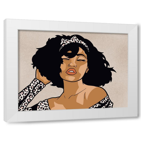 Cheetah Print Diva White Modern Wood Framed Art Print by Prime, Marcus