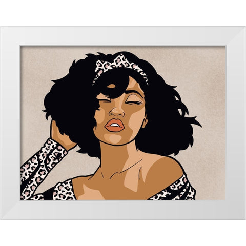Cheetah Print Diva White Modern Wood Framed Art Print by Prime, Marcus