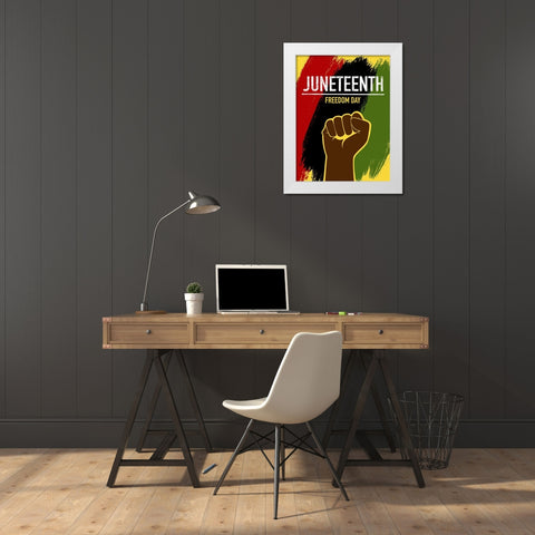 Juneteenth White Modern Wood Framed Art Print by Prime, Marcus