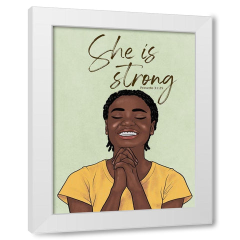 Strong Woman White Modern Wood Framed Art Print by Prime, Marcus