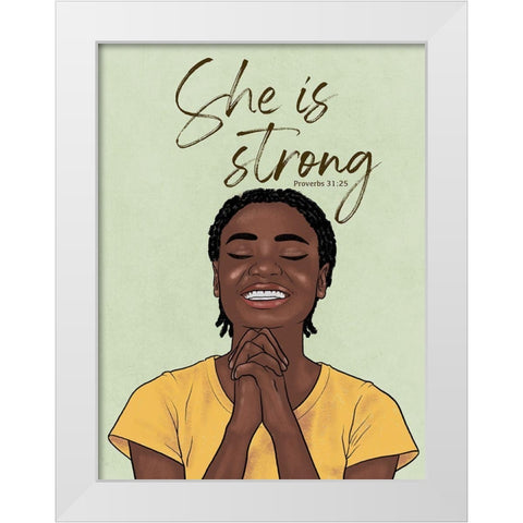 Strong Woman White Modern Wood Framed Art Print by Prime, Marcus