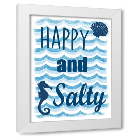 Happy And Salty White Modern Wood Framed Art Print by Prime, Marcus