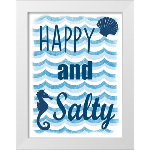 Happy And Salty White Modern Wood Framed Art Print by Prime, Marcus