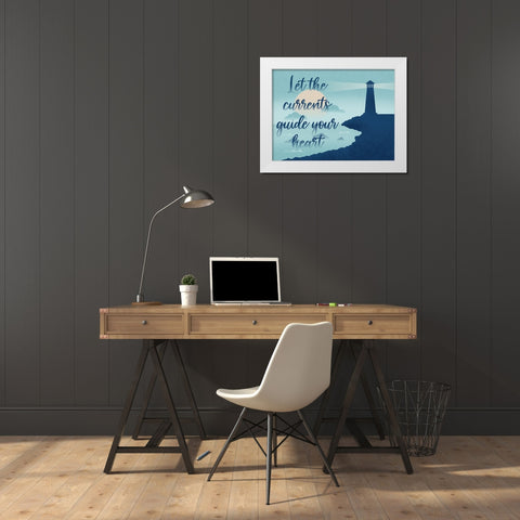 Current Guide White Modern Wood Framed Art Print by Prime, Marcus