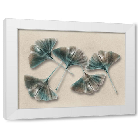 Aged Brass Ginkos 1 White Modern Wood Framed Art Print by Prime, Marcus