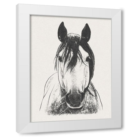 Daring Stallion White Modern Wood Framed Art Print by Prime, Marcus