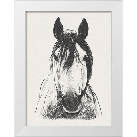 Daring Stallion White Modern Wood Framed Art Print by Prime, Marcus