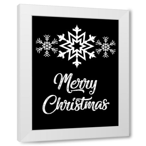 Snowflake Christmas White Modern Wood Framed Art Print by Prime, Marcus