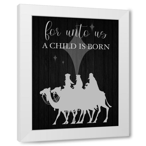 A Child Is Born White Modern Wood Framed Art Print by Prime, Marcus