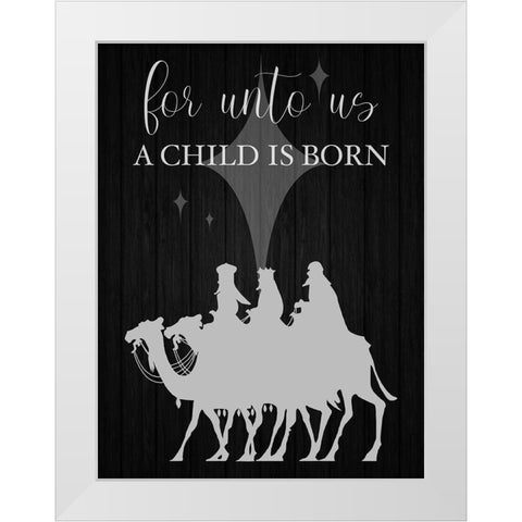 A Child Is Born White Modern Wood Framed Art Print by Prime, Marcus
