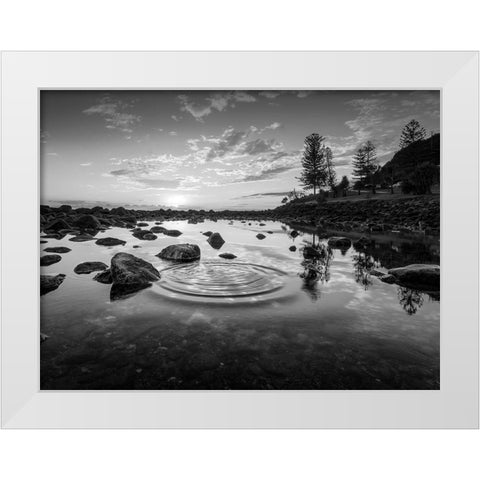 Radiating Ripples White Modern Wood Framed Art Print by Prime, Marcus