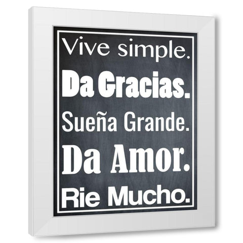 Vive Simple 1 White Modern Wood Framed Art Print by Prime, Marcus