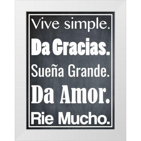 Vive Simple 1 White Modern Wood Framed Art Print by Prime, Marcus