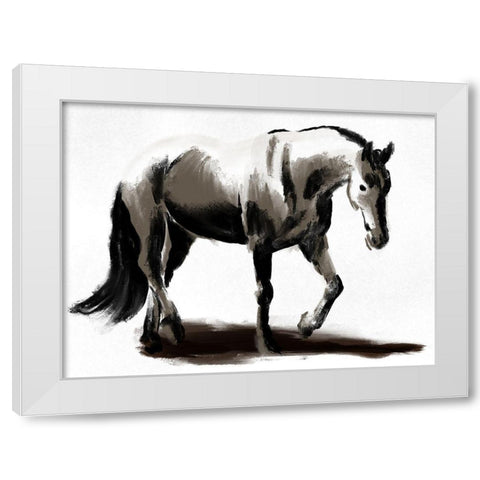 Artistic Horse White Modern Wood Framed Art Print by Prime, Marcus