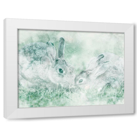Marble And Bunnies White Modern Wood Framed Art Print by Prime, Marcus