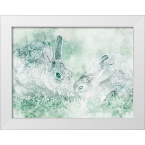 Marble And Bunnies White Modern Wood Framed Art Print by Prime, Marcus