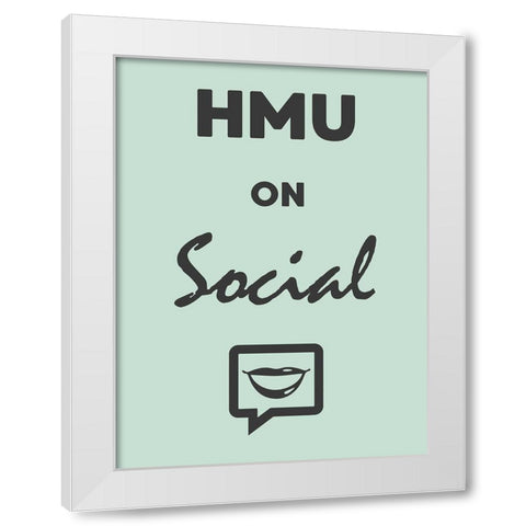 HMU White Modern Wood Framed Art Print by Prime, Marcus