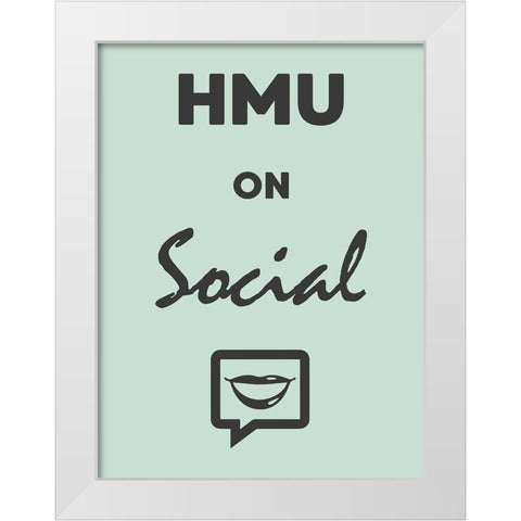 HMU White Modern Wood Framed Art Print by Prime, Marcus