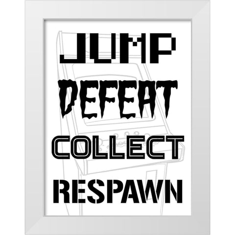 Gaming Rules 1 White Modern Wood Framed Art Print by Prime, Marcus