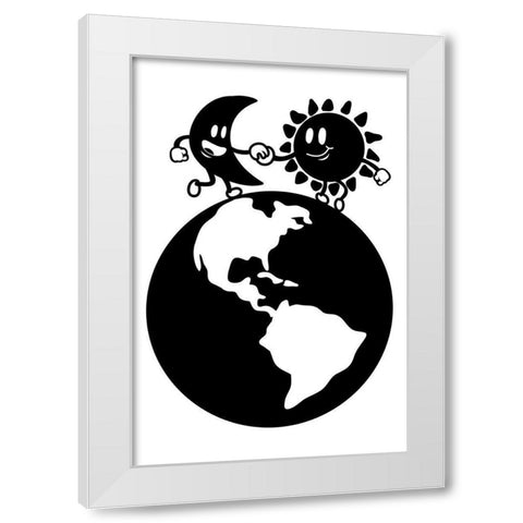 Rotating Friends White Modern Wood Framed Art Print by Prime, Marcus