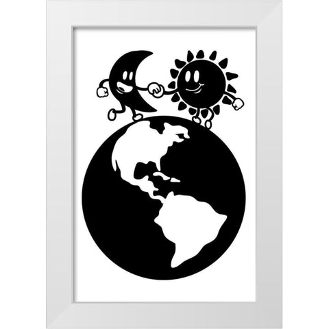 Rotating Friends White Modern Wood Framed Art Print by Prime, Marcus