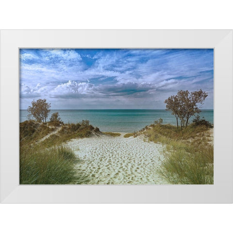 Welcoming Beach White Modern Wood Framed Art Print by Prime, Marcus