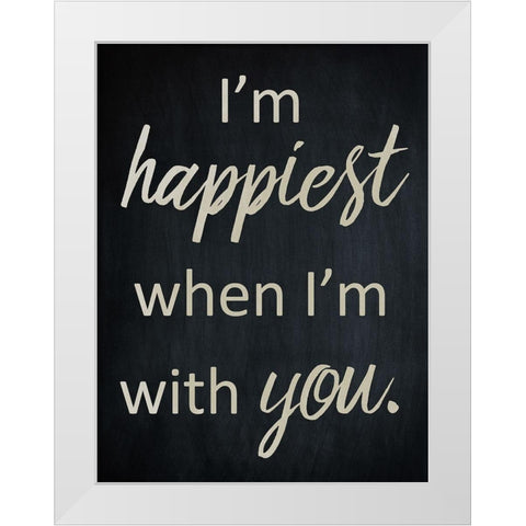 Happiest Life White Modern Wood Framed Art Print by Prime, Marcus