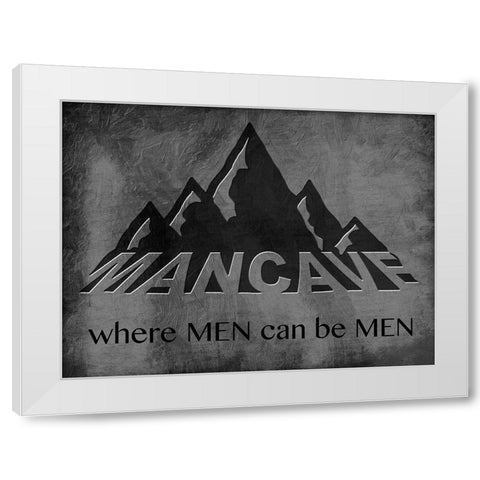 Manly Mancave White Modern Wood Framed Art Print by Prime, Marcus