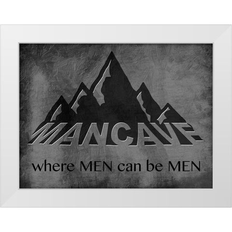 Manly Mancave White Modern Wood Framed Art Print by Prime, Marcus