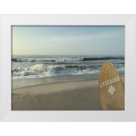 Lifeguard Watch White Modern Wood Framed Art Print by Prime, Marcus