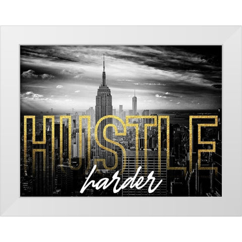 Hustle Hard 1 White Modern Wood Framed Art Print by Prime, Marcus