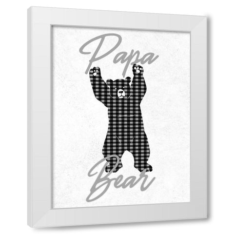 Papa Bear White Modern Wood Framed Art Print by Prime, Marcus