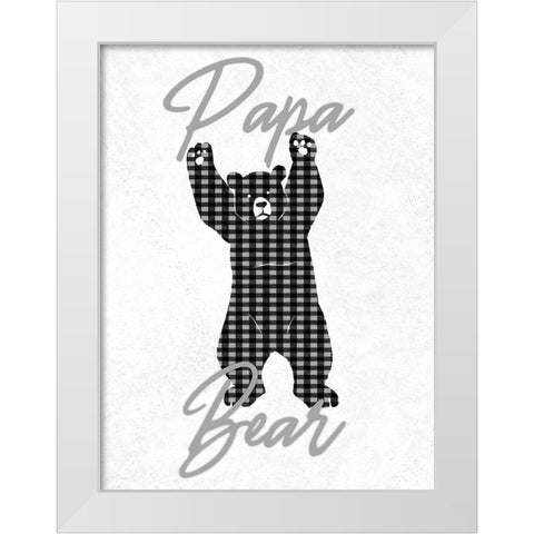 Papa Bear White Modern Wood Framed Art Print by Prime, Marcus
