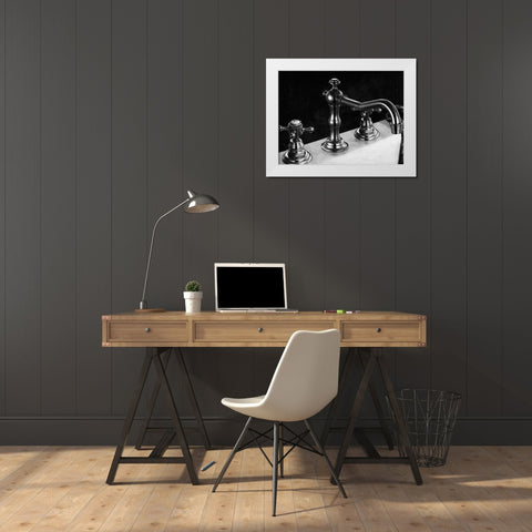 Twilight Bathroom 1 White Modern Wood Framed Art Print by Prime, Marcus