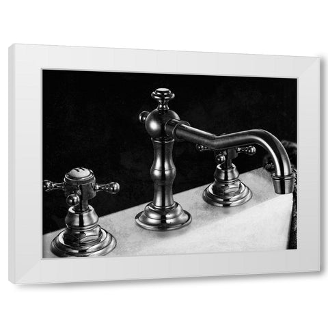 Twilight Bathroom 1 White Modern Wood Framed Art Print by Prime, Marcus