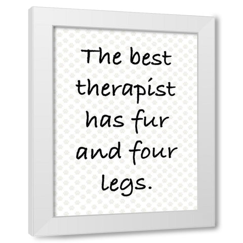 Furry Therapist White Modern Wood Framed Art Print by Prime, Marcus